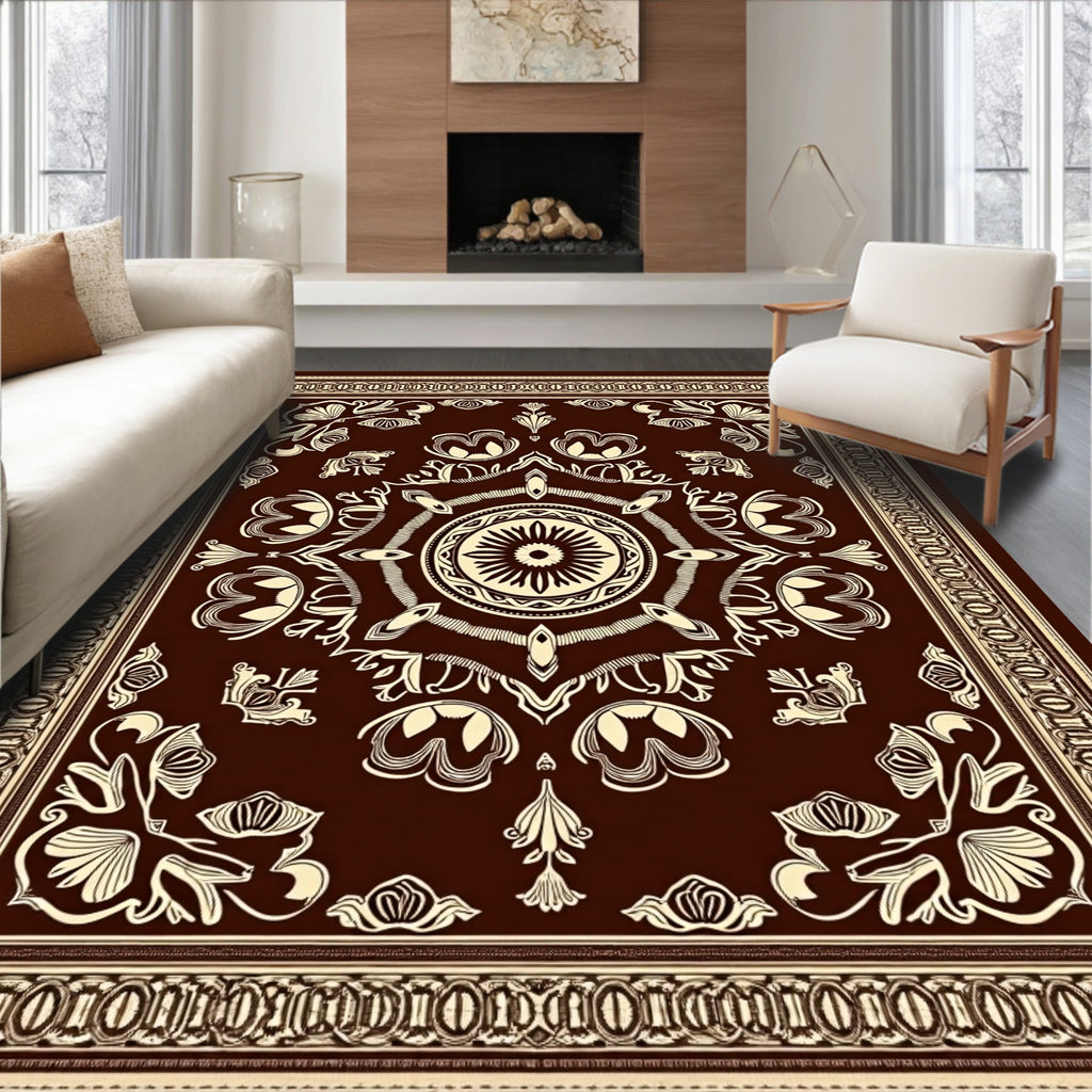 Ornate Floral Mandala Pattern Rug