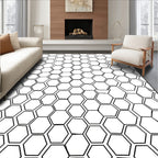 Geometric Hexagon Pattern Abstract Design Rug