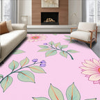 Delicate Floral Pattern In Pink Rug