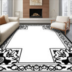Ornate Floral Border Design Rug