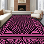 Vibrant Geometric Maze Pattern Rug