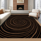 Abstract Swirls Dark Brown Design Rug