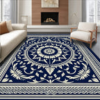 Intricate Floral Mandala Pattern Rug