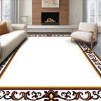 Rich Ornate Brown and Gold Border Rug