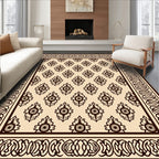 Dark Brown Ornamental Medallion Pattern Rug