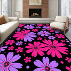 Vibrant Pink Purple Floral Burst Rug