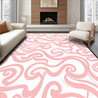 Pink Swirling Organic Modern Pattern Rug