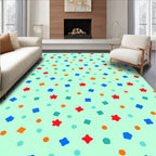 Playful Star And Dot Pattern Rug