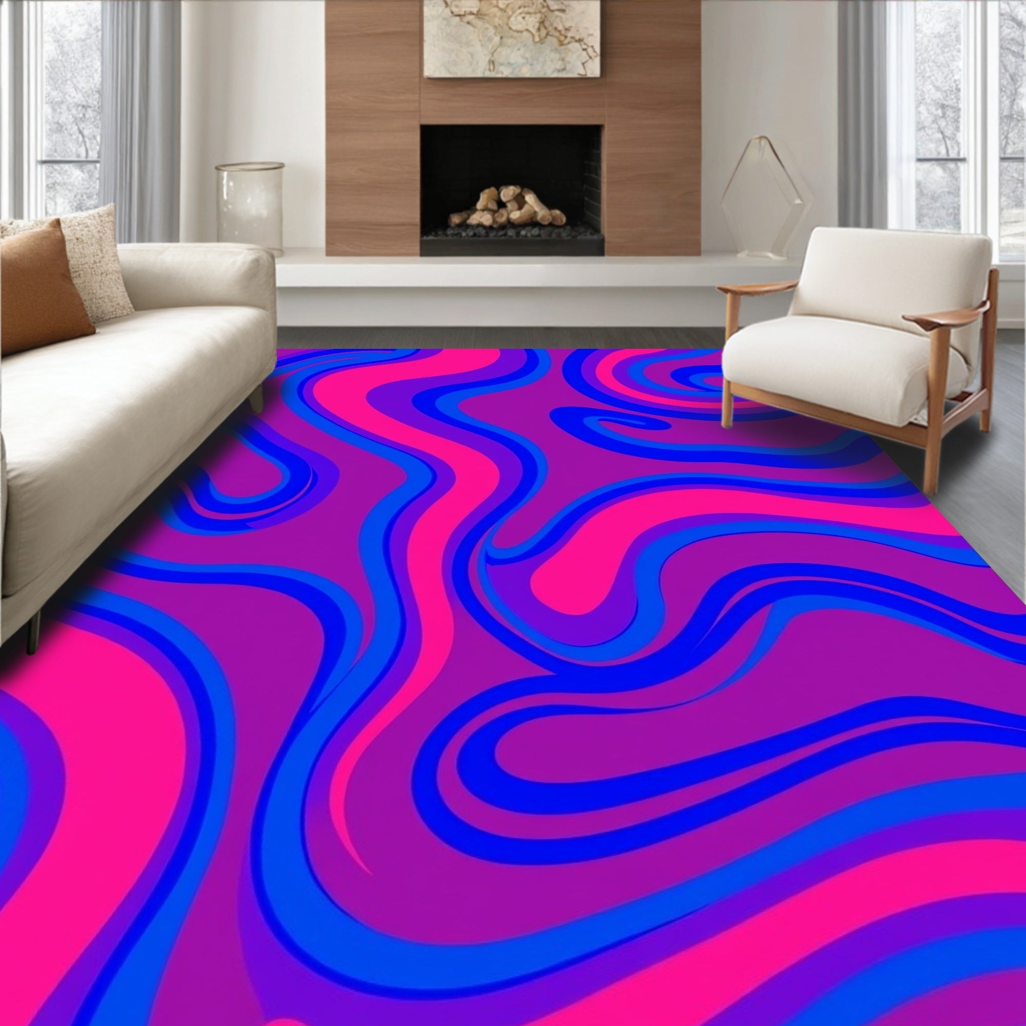Vibrant Swirl Pattern Rug