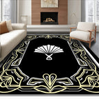 Art Deco Style Fan Emblem Rug