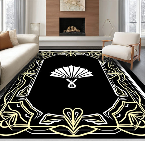 Art Deco Style Fan Emblem Rug