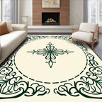 Ornate Floral Border Design Rug