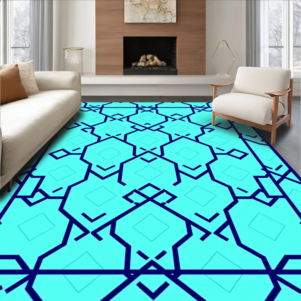 Geometric Interlocking Pattern Design Rug