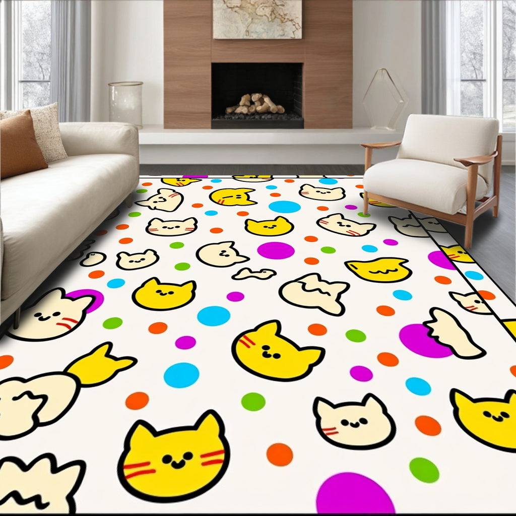 Cheeky Cat Dot Pattern Design Rug