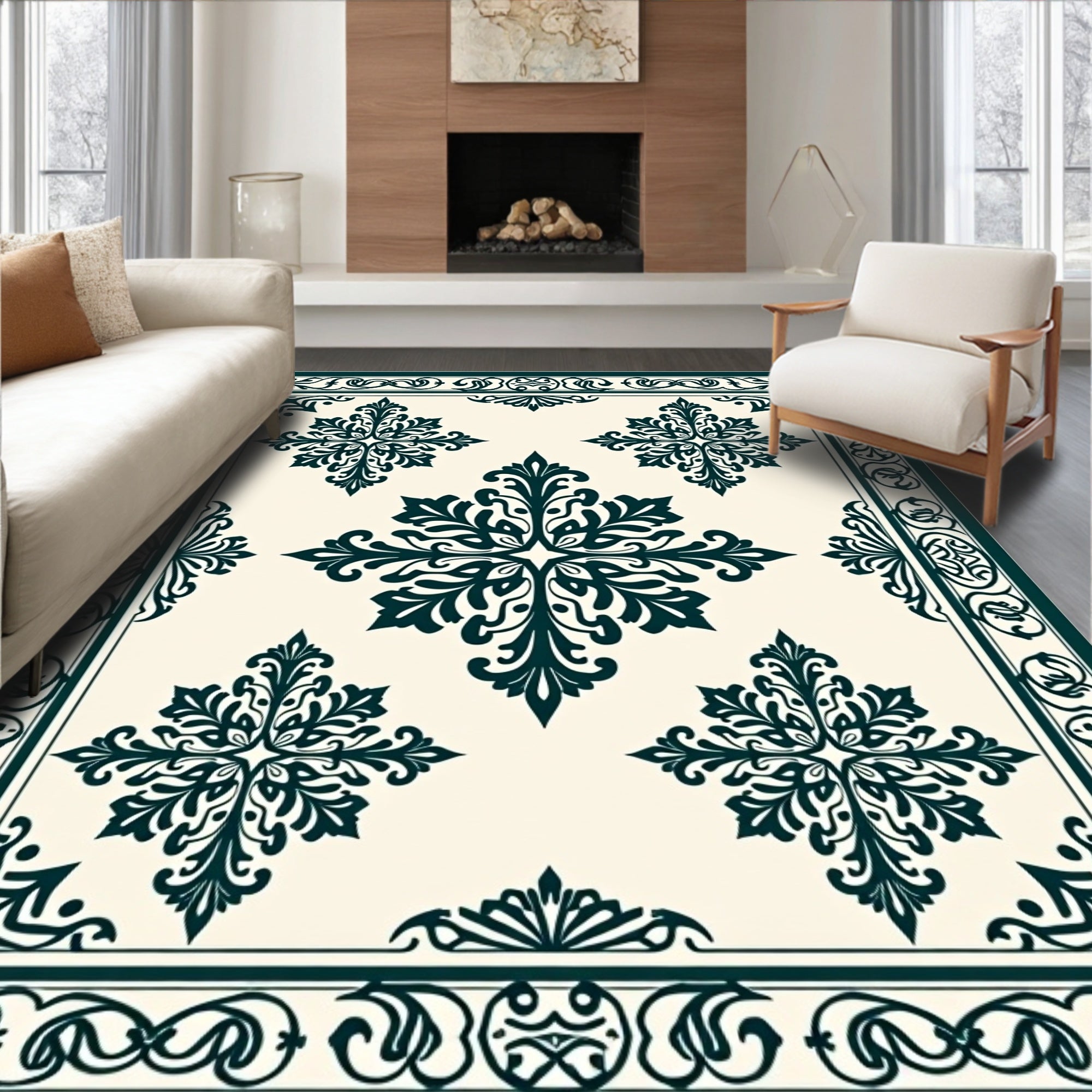 Ornate Floral Symmetry Rug
