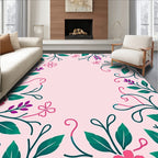 Floral Vine With Pink Accent Pattern Rug