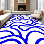 Bold Blue Flowing Lines Rug