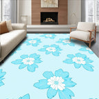 Light Blue Floral Pattern Rug
