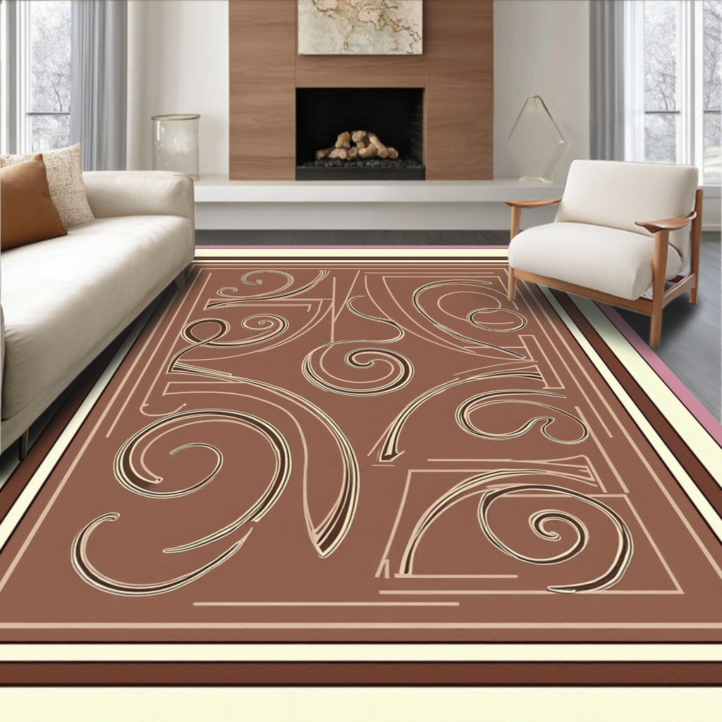 Art Deco Swirls Geometric Pattern Rug