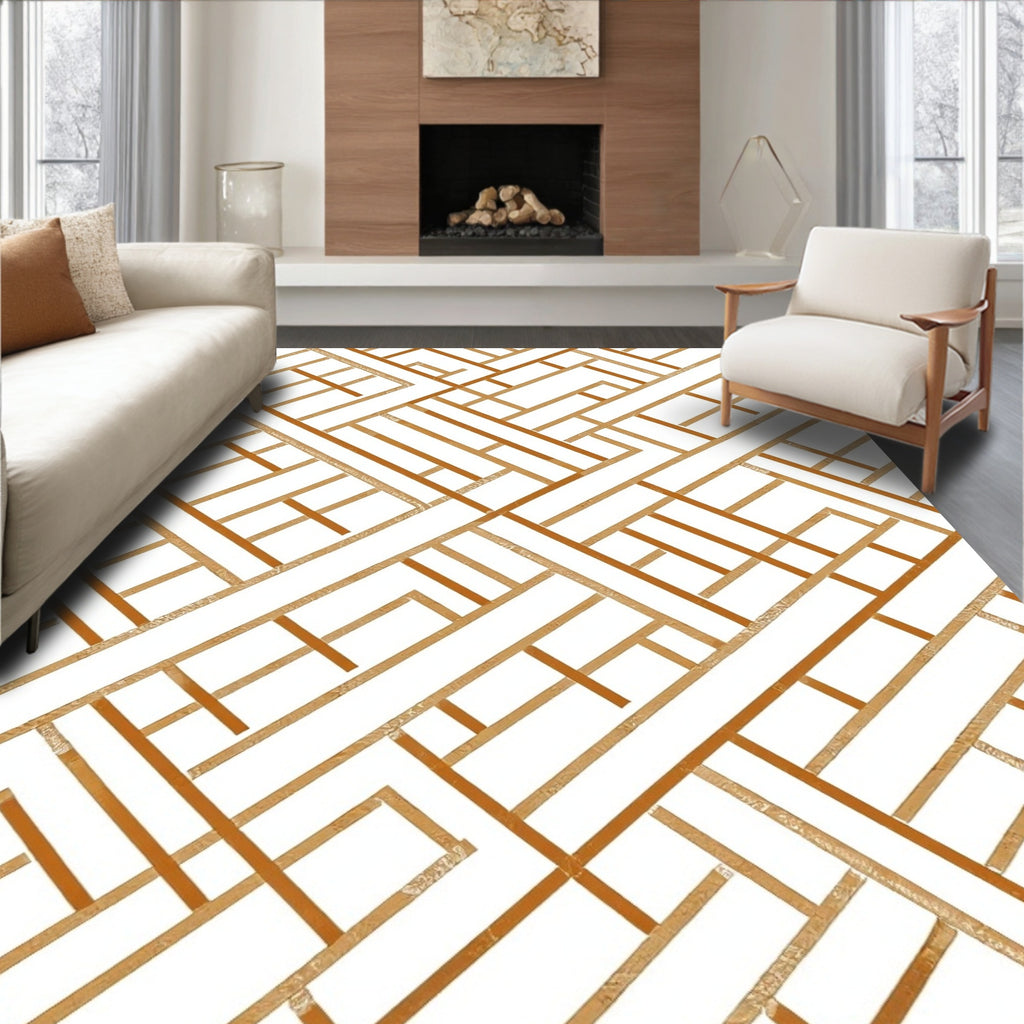 Modern Geometric Lines Rug