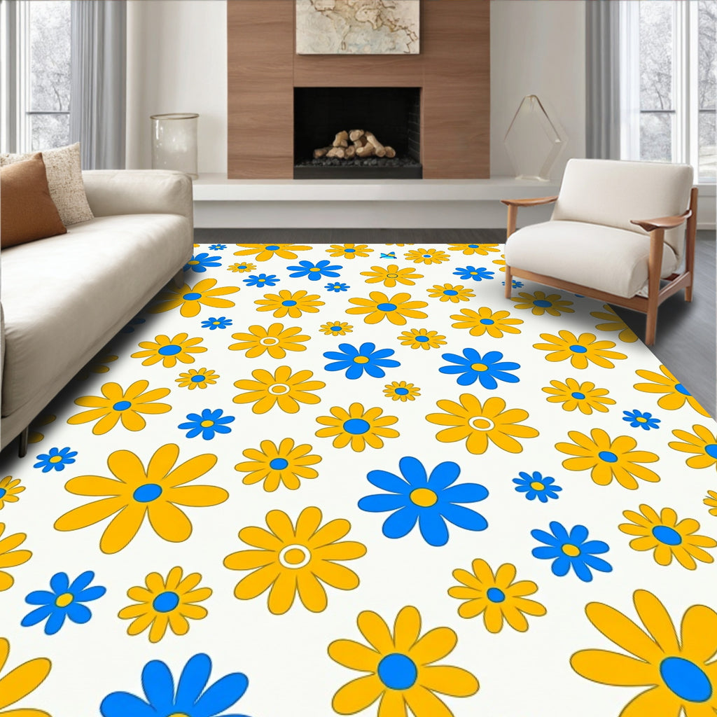 Groovy Flower Power Pattern Rug