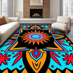 Bold Sunburst Geometric Pattern Design Rug