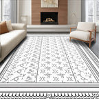Abstract Tribal Stripe Border Design Rug