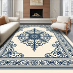 Classic Floral Medallion Border Design Rug