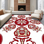 Red Yellow Floral Mandala Design Rug