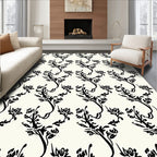 Elegant Black Floral Vine Rapport Rug