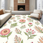 Vintage Floral Botanical Art Rug