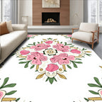 Pink Floral Medallion Pattern Rug