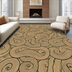 Brown Swirl Patterned Organic Rug