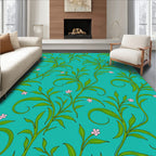 Art Nouveau Green Vine Floral Rug
