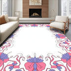 Pink And Purple Floral Swirl Rug
