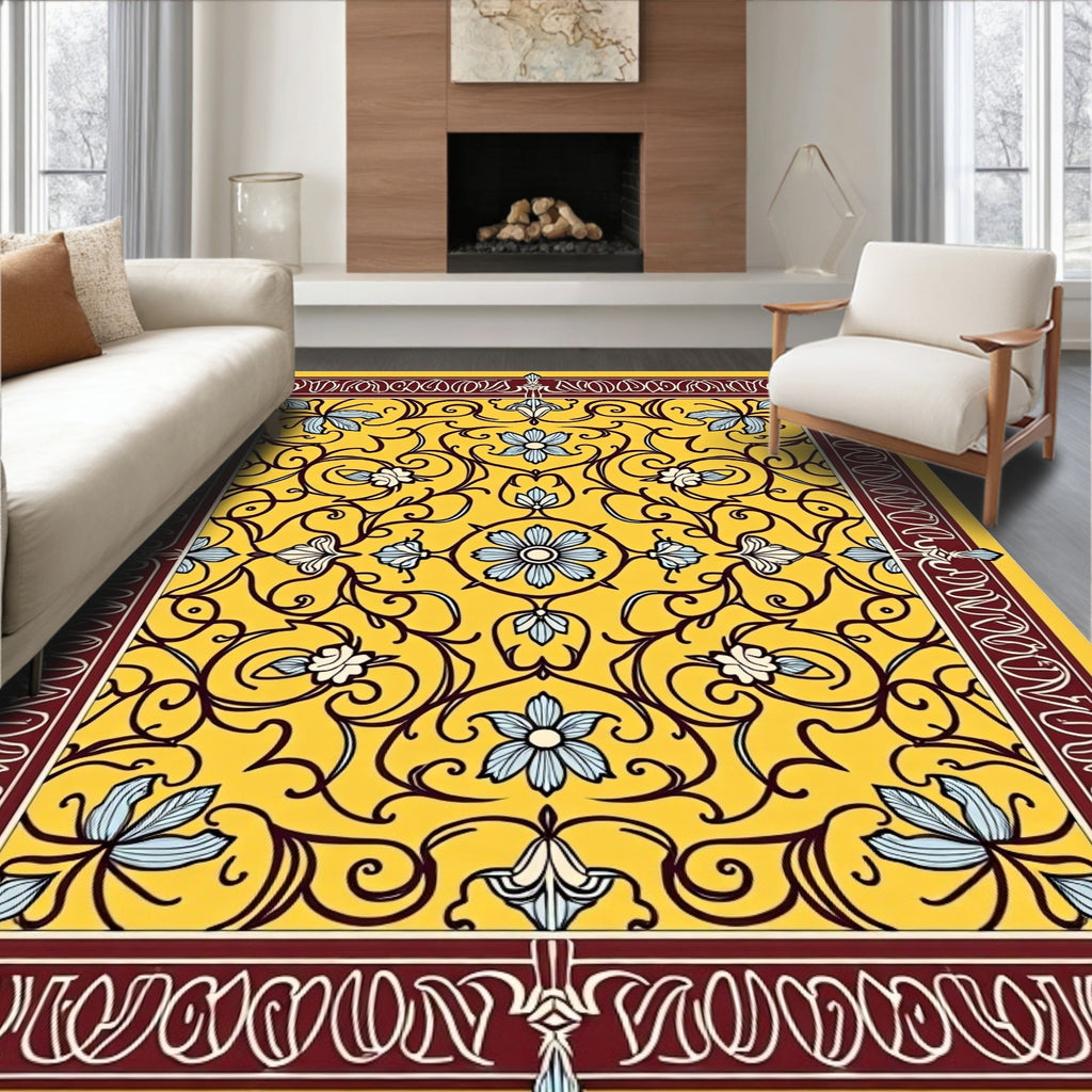 Sunny Floral Vine Decorative Rug