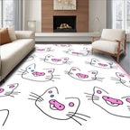 Playful Cat Faces Pattern Design Rug