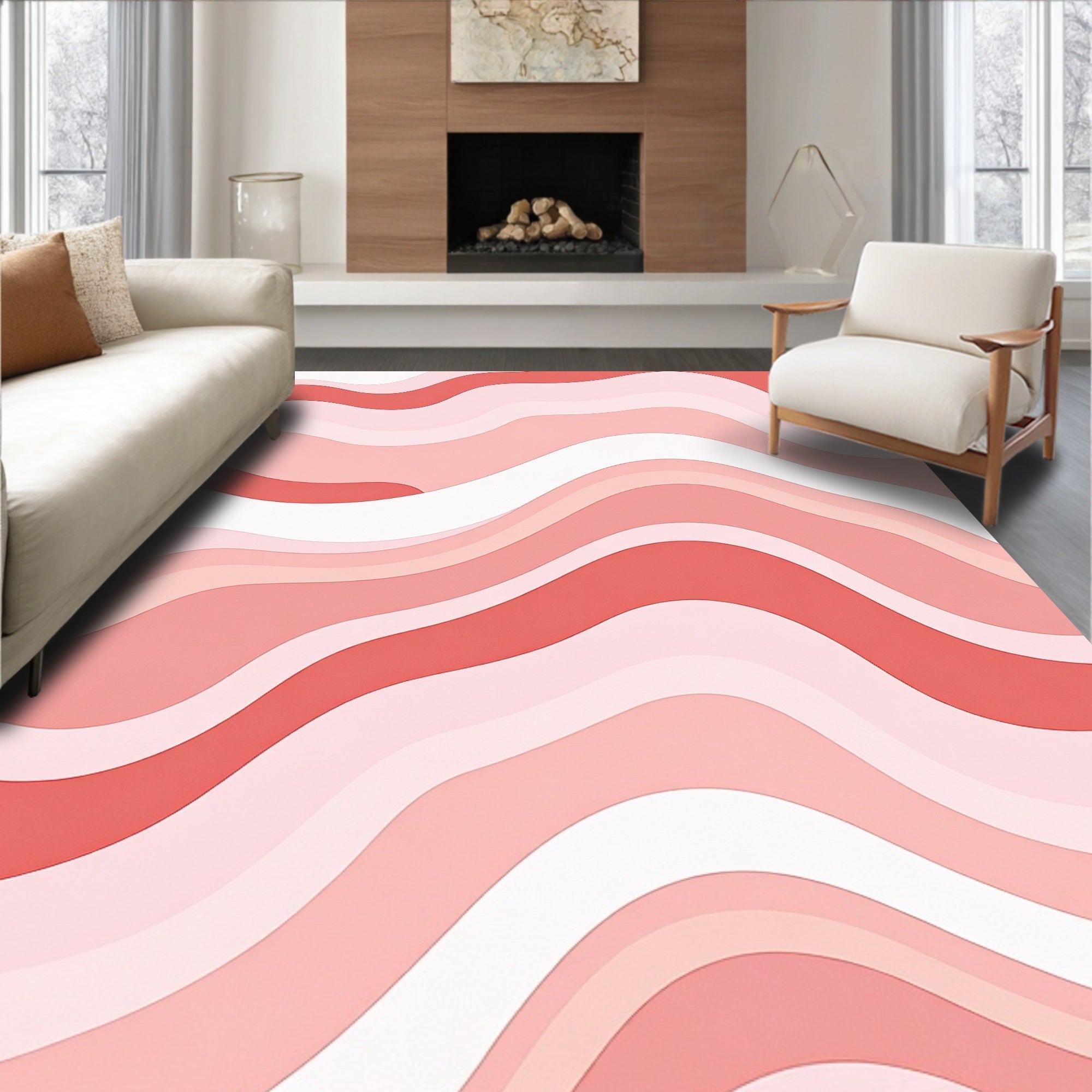 Coral Waves Pattern Rug