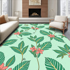 Tropical Floral Leaf Pattern Design Rug