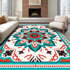 Mandala Floral Pattern Bright Colors Rug