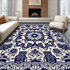 Intricate Floral Symmetry Pattern Rug