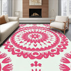 Fuchsia Mandala Floral Pattern Rug