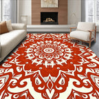 Mandala Inspired Intricate Red Design Rug