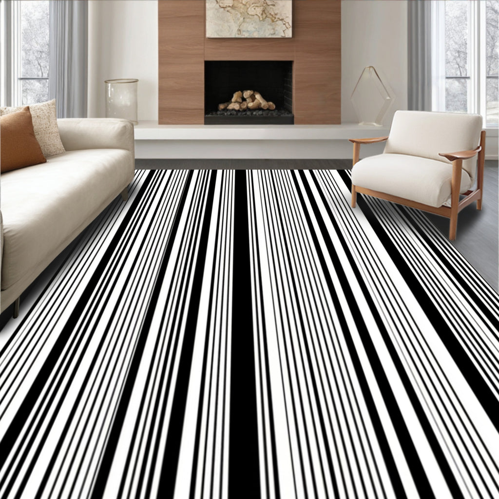 Vertical Line Patterned Design Rug