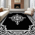 Classic White Floral Frame Design Rug