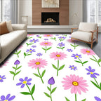 Pink And Purple Flower Pattern Rug