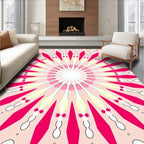 Floral Sunburst Mandala Design Rug