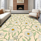 Daisies Botanical Whimsical Pattern Rug