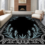Ornate Floral Frame Design Rug