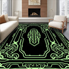 Sci Fi Geometric Abstract Neon Design Rug